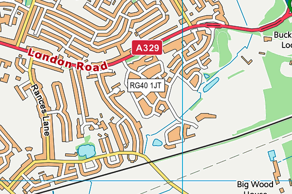 RG40 1JT map - OS VectorMap District (Ordnance Survey) RG40 1JT map - OS VectorMap District (Ordnance Survey)