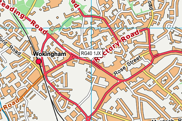 RG40 1JX map - OS VectorMap District (Ordnance Survey) RG40 1JX map - OS VectorMap District (Ordnance Survey)