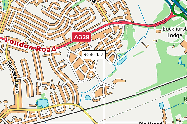RG40 1JZ map - OS VectorMap District (Ordnance Survey) RG40 1JZ map - OS VectorMap District (Ordnance Survey)