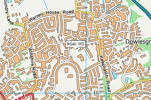 RG40 1PG map - OS VectorMap District (Ordnance Survey) RG40 1PG map - OS VectorMap District (Ordnance Survey)
