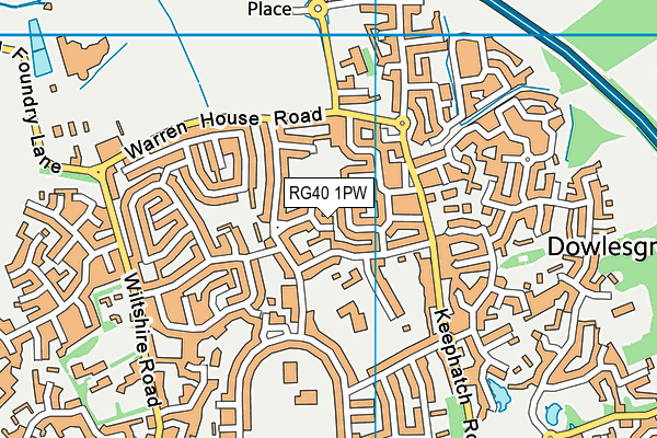 RG40 1PW map - OS VectorMap District (Ordnance Survey) RG40 1PW map - OS VectorMap District (Ordnance Survey)