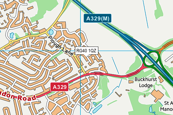 RG40 1QZ map - OS VectorMap District (Ordnance Survey) RG40 1QZ map - OS VectorMap District (Ordnance Survey)