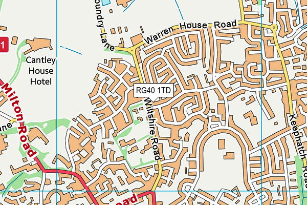 RG40 1TD map - OS VectorMap District (Ordnance Survey) RG40 1TD map - OS VectorMap District (Ordnance Survey)