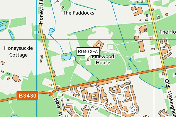 RG40 3EA map - OS VectorMap District (Ordnance Survey) RG40 3EA map - OS VectorMap District (Ordnance Survey)