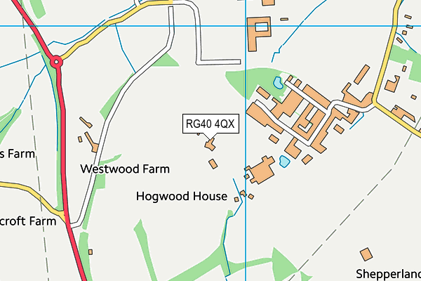 RG40 4QX map - OS VectorMap District (Ordnance Survey) RG40 4QX map - OS VectorMap District (Ordnance Survey)