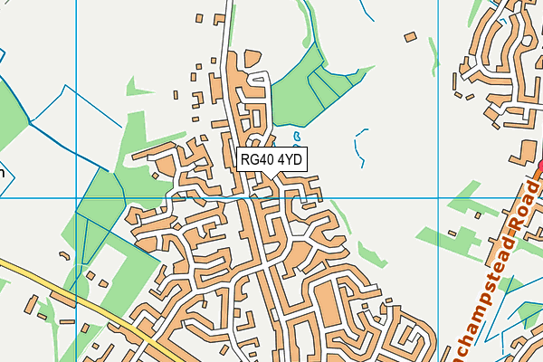 RG40 4YD map - OS VectorMap District (Ordnance Survey) RG40 4YD map - OS VectorMap District (Ordnance Survey)