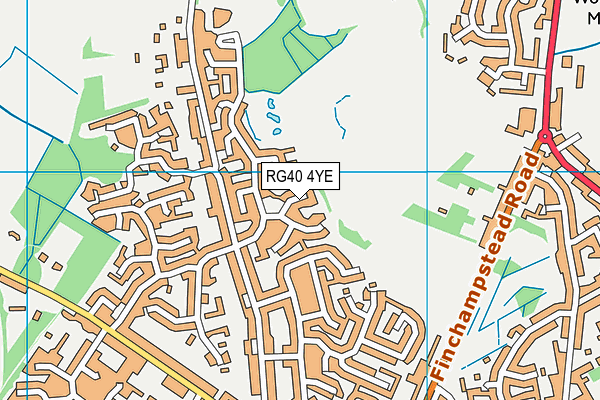 RG40 4YE map - OS VectorMap District (Ordnance Survey) RG40 4YE map - OS VectorMap District (Ordnance Survey)