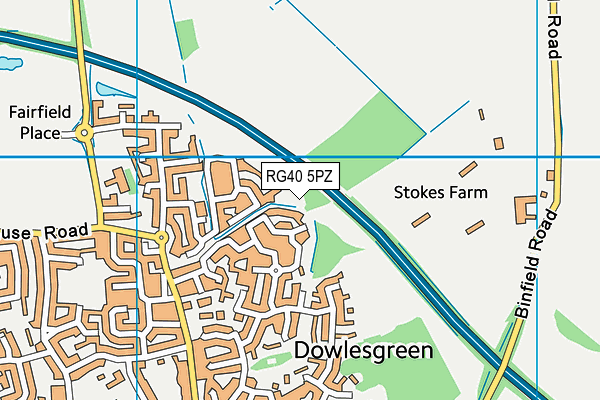 RG40 5PZ map - OS VectorMap District (Ordnance Survey) RG40 5PZ map - OS VectorMap District (Ordnance Survey)