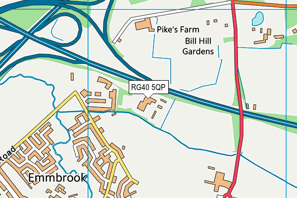 RG40 5QP map - OS VectorMap District (Ordnance Survey) RG40 5QP map - OS VectorMap District (Ordnance Survey)