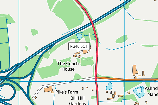 RG40 5QT map - OS VectorMap District (Ordnance Survey) RG40 5QT map - OS VectorMap District (Ordnance Survey)