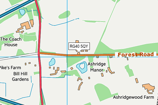 RG40 5QY map - OS VectorMap District (Ordnance Survey) RG40 5QY map - OS VectorMap District (Ordnance Survey)