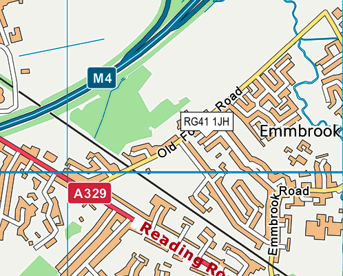 RG41 1JH map - OS VectorMap District (Ordnance Survey) RG41 1JH map - OS VectorMap District (Ordnance Survey)