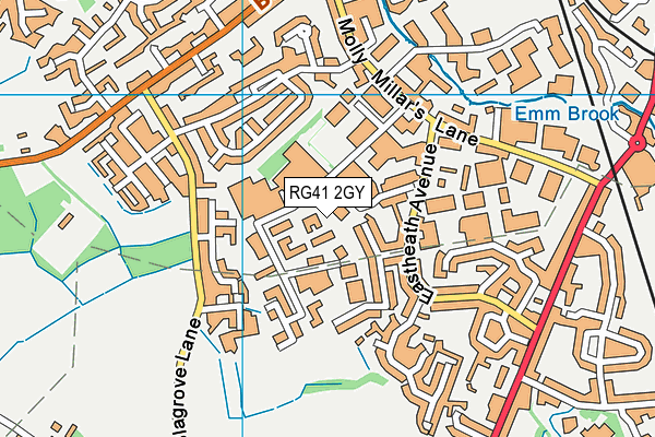 RG41 2GY map - OS VectorMap District (Ordnance Survey) RG41 2GY map - OS VectorMap District (Ordnance Survey)