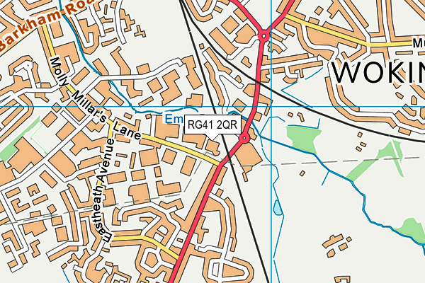 RG41 2QR map - OS VectorMap District (Ordnance Survey) RG41 2QR map - OS VectorMap District (Ordnance Survey)