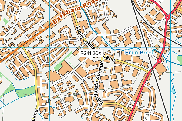 RG41 2QX map - OS VectorMap District (Ordnance Survey) RG41 2QX map - OS VectorMap District (Ordnance Survey)