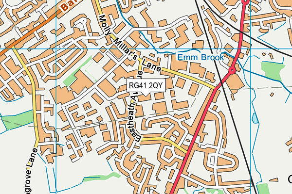 RG41 2QY map - OS VectorMap District (Ordnance Survey) RG41 2QY map - OS VectorMap District (Ordnance Survey)