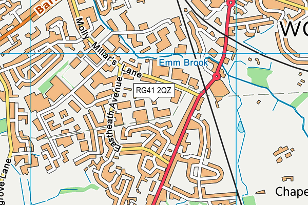 RG41 2QZ map - OS VectorMap District (Ordnance Survey) RG41 2QZ map - OS VectorMap District (Ordnance Survey)