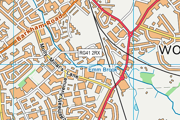 RG41 2RX map - OS VectorMap District (Ordnance Survey) RG41 2RX map - OS VectorMap District (Ordnance Survey)