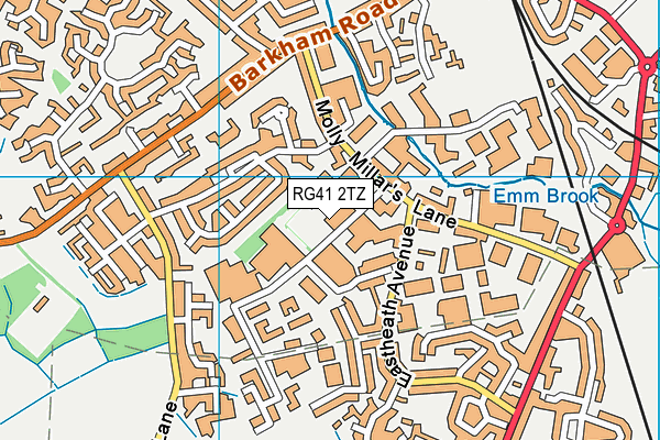 RG41 2TZ map - OS VectorMap District (Ordnance Survey) RG41 2TZ map - OS VectorMap District (Ordnance Survey)