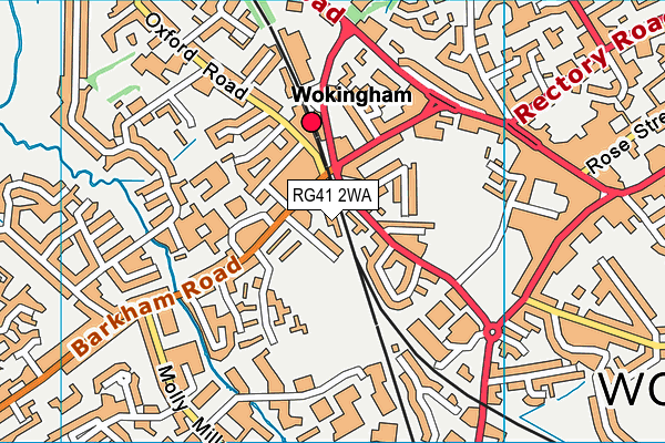 RG41 2WA map - OS VectorMap District (Ordnance Survey) RG41 2WA map - OS VectorMap District (Ordnance Survey)