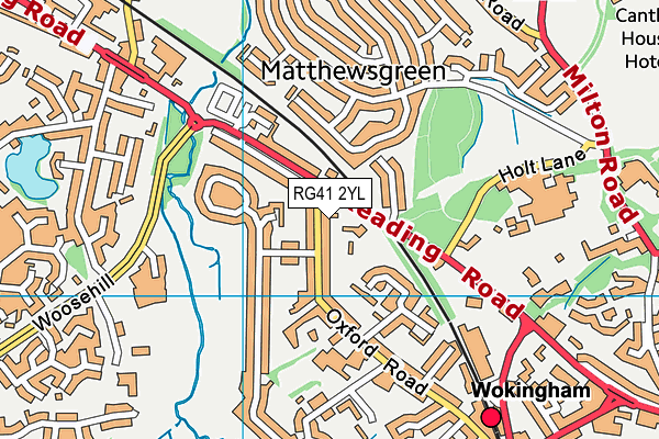 RG41 2YL map - OS VectorMap District (Ordnance Survey) RG41 2YL map - OS VectorMap District (Ordnance Survey)