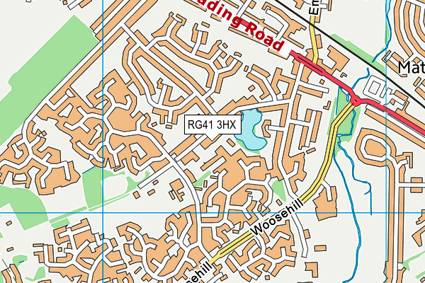 RG41 3HX map - OS VectorMap District (Ordnance Survey) RG41 3HX map - OS VectorMap District (Ordnance Survey)