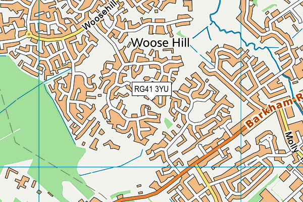 RG41 3YU map - OS VectorMap District (Ordnance Survey) RG41 3YU map - OS VectorMap District (Ordnance Survey)