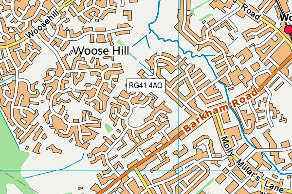 RG41 4AQ map - OS VectorMap District (Ordnance Survey) RG41 4AQ map - OS VectorMap District (Ordnance Survey)