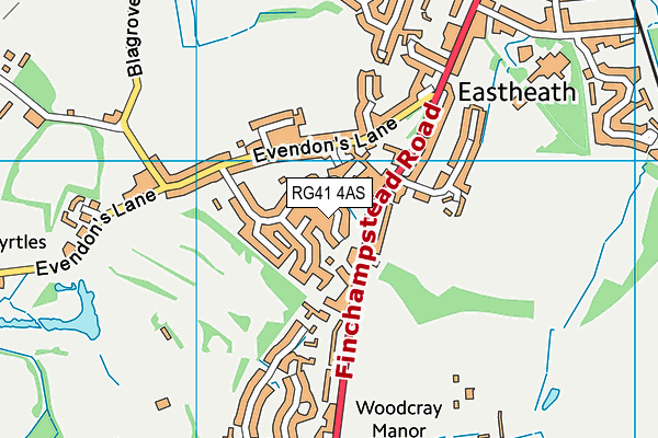 RG41 4AS map - OS VectorMap District (Ordnance Survey)