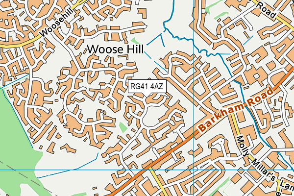 RG41 4AZ map - OS VectorMap District (Ordnance Survey) RG41 4AZ map - OS VectorMap District (Ordnance Survey)