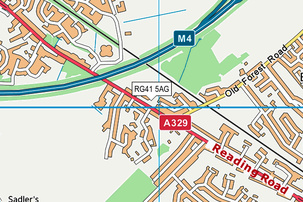 RG41 5AG map - OS VectorMap District (Ordnance Survey) RG41 5AG map - OS VectorMap District (Ordnance Survey)