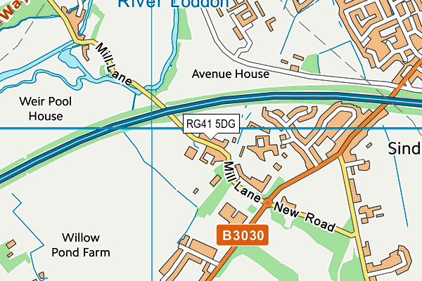 RG41 5DG map - OS VectorMap District (Ordnance Survey) RG41 5DG map - OS VectorMap District (Ordnance Survey)
