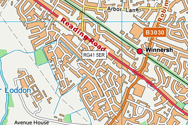 RG41 5ER map - OS VectorMap District (Ordnance Survey) RG41 5ER map - OS VectorMap District (Ordnance Survey)
