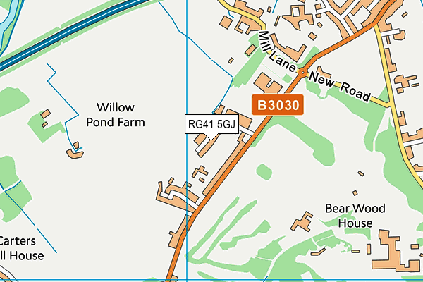 RG41 5GJ map - OS VectorMap District (Ordnance Survey) RG41 5GJ map - OS VectorMap District (Ordnance Survey)