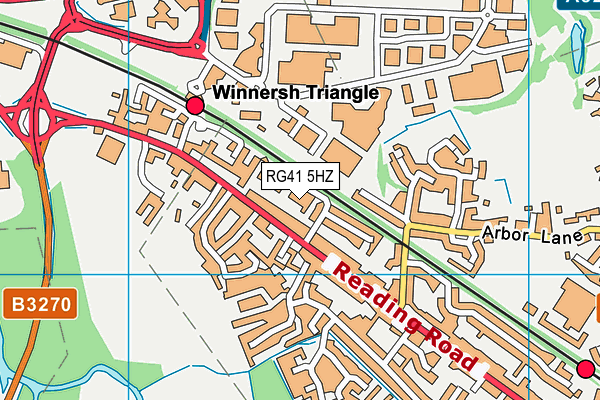 RG41 5HZ map - OS VectorMap District (Ordnance Survey) RG41 5HZ map - OS VectorMap District (Ordnance Survey)
