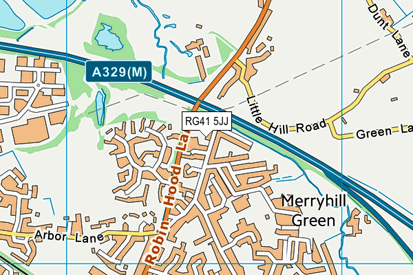 RG41 5JJ map - OS VectorMap District (Ordnance Survey) RG41 5JJ map - OS VectorMap District (Ordnance Survey)