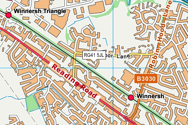 RG41 5JL map - OS VectorMap District (Ordnance Survey) RG41 5JL map - OS VectorMap District (Ordnance Survey)