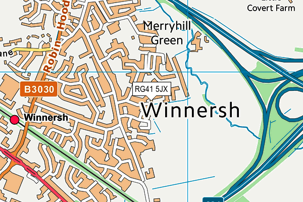 RG41 5JX map - OS VectorMap District (Ordnance Survey) RG41 5JX map - OS VectorMap District (Ordnance Survey)