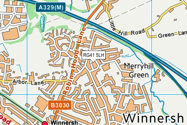 RG41 5LH map - OS VectorMap District (Ordnance Survey) RG41 5LH map - OS VectorMap District (Ordnance Survey)