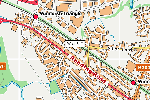 RG41 5LQ map - OS VectorMap District (Ordnance Survey) RG41 5LQ map - OS VectorMap District (Ordnance Survey)