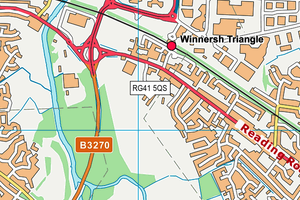 RG41 5QS map - OS VectorMap District (Ordnance Survey) RG41 5QS map - OS VectorMap District (Ordnance Survey)