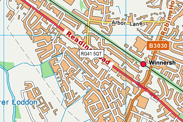 RG41 5QT map - OS VectorMap District (Ordnance Survey) RG41 5QT map - OS VectorMap District (Ordnance Survey)
