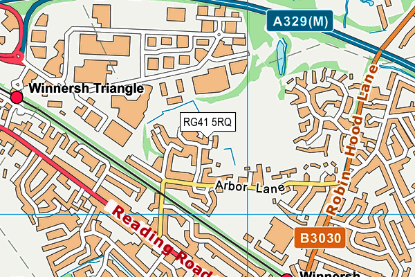RG41 5RQ map - OS VectorMap District (Ordnance Survey) RG41 5RQ map - OS VectorMap District (Ordnance Survey)
