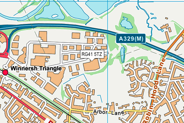 RG41 5TZ map - OS VectorMap District (Ordnance Survey) RG41 5TZ map - OS VectorMap District (Ordnance Survey)