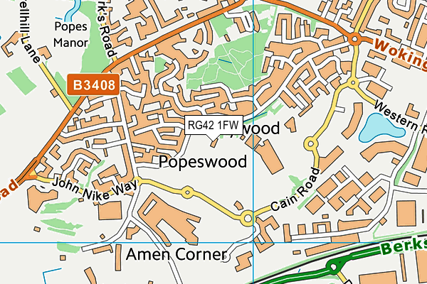 RG42 1FW map - OS VectorMap District (Ordnance Survey) RG42 1FW map - OS VectorMap District (Ordnance Survey)