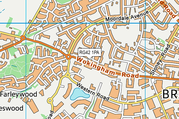 RG42 1PA map - OS VectorMap District (Ordnance Survey) RG42 1PA map - OS VectorMap District (Ordnance Survey)