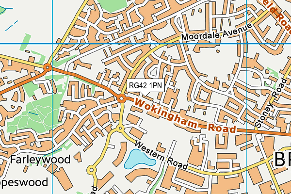 RG42 1PN map - OS VectorMap District (Ordnance Survey) RG42 1PN map - OS VectorMap District (Ordnance Survey)