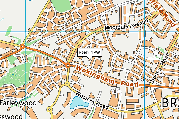 RG42 1PW map - OS VectorMap District (Ordnance Survey) RG42 1PW map - OS VectorMap District (Ordnance Survey)