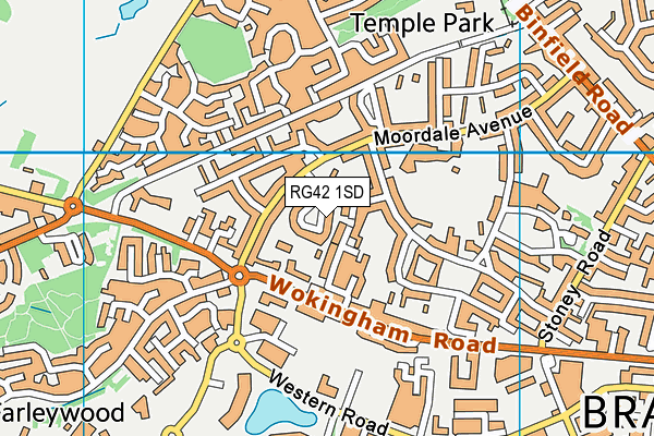 RG42 1SD map - OS VectorMap District (Ordnance Survey) RG42 1SD map - OS VectorMap District (Ordnance Survey)