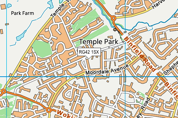 RG42 1SX map - OS VectorMap District (Ordnance Survey) RG42 1SX map - OS VectorMap District (Ordnance Survey)